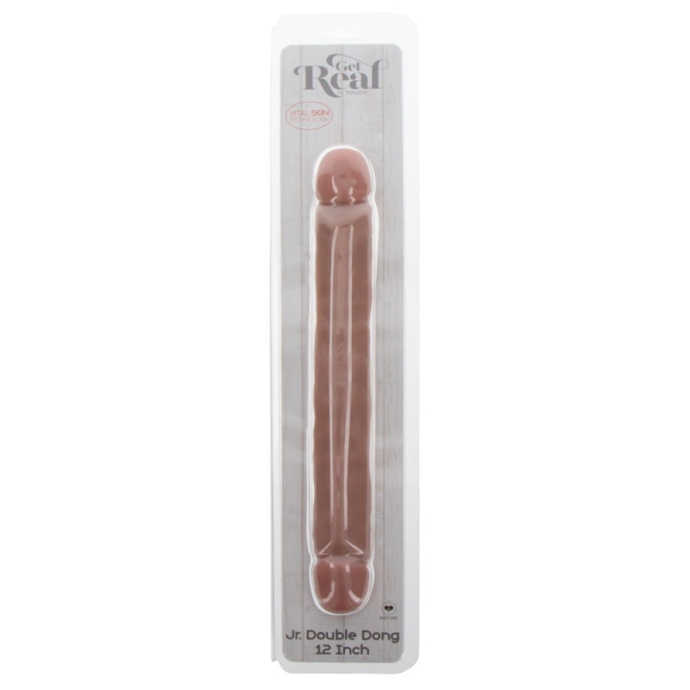 Фаллоимитатор двусторонний ToyJoy RealFeel Jr.Double Dong, бежевый, 32 х 3.6 см фото №2 — секс игрушки: Украина, NO TABOO