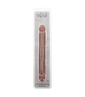 Фаллоимитатор двусторонний ToyJoy RealFeel Jr.Double Dong, бежевый, 32 х 3.6 см - No Taboo