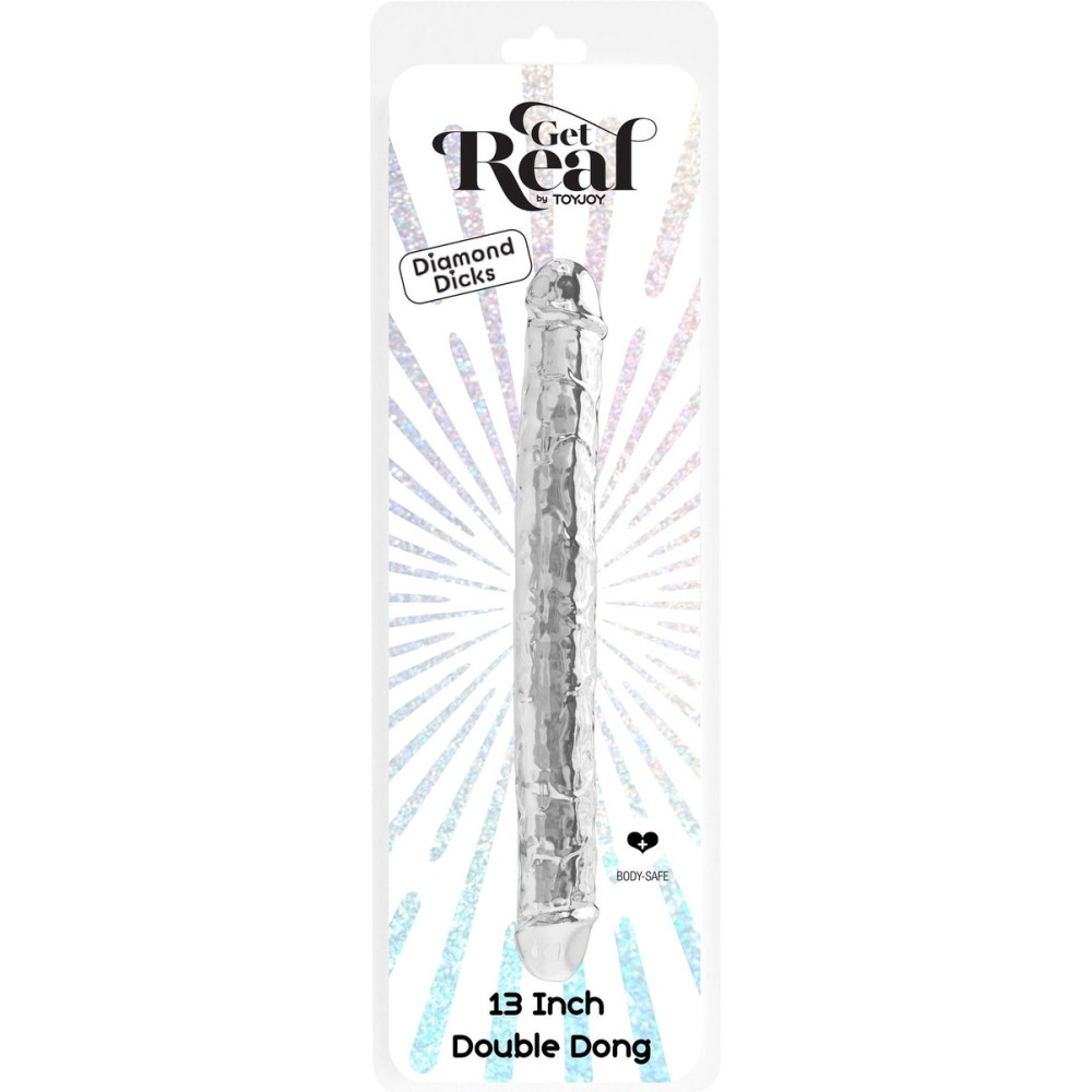 Фаллоимитатор двойной ToyJoy Clear Double Dong, прозрачный, 34.5 х 4 см фото №2 — секс игрушки: Украина, NO TABOO