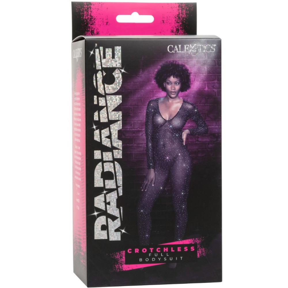 Комбинезон в сетку с интимным вырезом CalExotics Crotchless Bodystocking, черный, O/S, фото №3 — секс шоп Украина, NO TABOO
