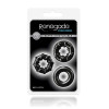 Набор эрекционных колец NS Novelties Renegade рельефные, черные, 3 шт фото №2 — секс игрушки: Украина, NO TABOO