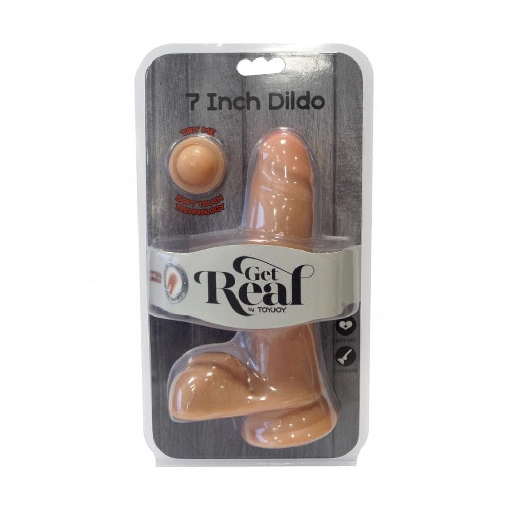 Фаллоимитатор из киберкожи с присоской ToyJoy Dual Density Dildo, бежевый, 18 х 4 см фото №2 — секс игрушки: Украина, NO TABOO