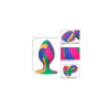Анальная пробка силиконовая CalExotics Cheeky Medium Tie-Dye Plug, разноцветная, 7.5 х 3.2 см фото №4 — секс игрушки: Украина, NO TABOO