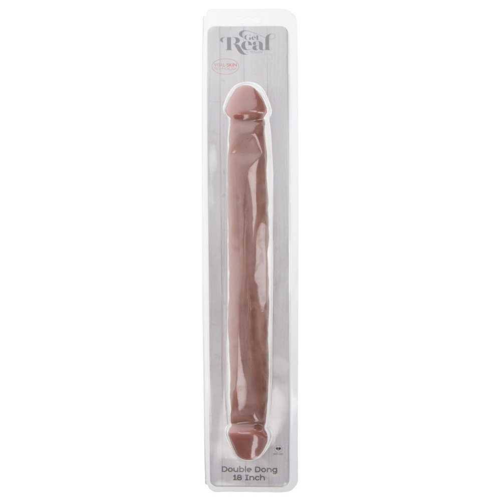 Двойной фаллоимитатор ToyJoy Double Dong, бежевый, 45 х 4.5 см фото №2 — секс игрушки: Украина, NO TABOO