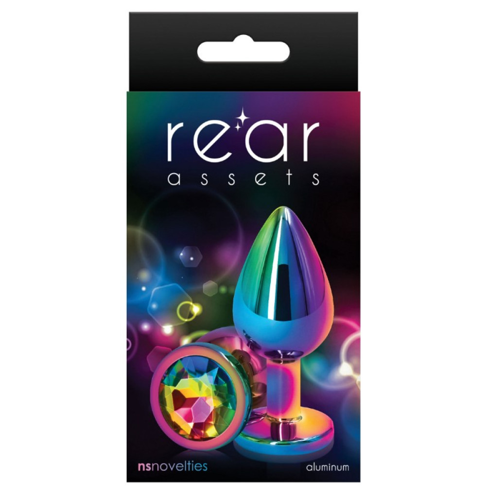 Анальная пробка Rear Assets Mulitcolor M, цветная, 8 х 3.4 см фото №2 — секс игрушки: Украина, NO TABOO