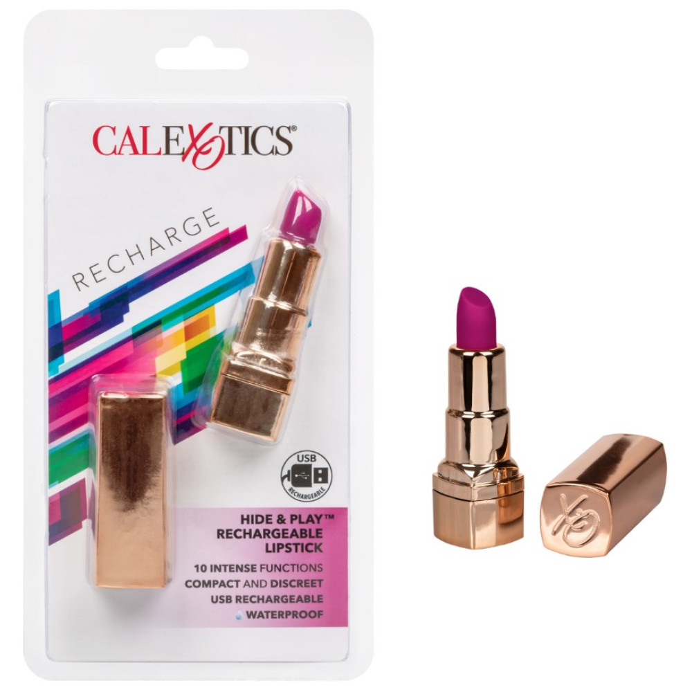 Вибратор в форме помады CalExotics Hide & Play Lipstick Recharge, 7.5 х 2 см фото №2 — секс игрушки: Украина, NO TABOO