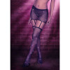 Чулки с поясом сетчатые со стразами Calexotics Garter Skirt Thigh Highs, черные, O/S, фото №1 — секс шоп Украина, NO TABOO