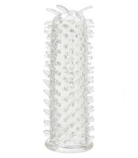 Насадка на пенис с шипиками Toy Joy Seduction Sleeve Clear, прозрачная, 11.5 х 1.9 см - No Taboo