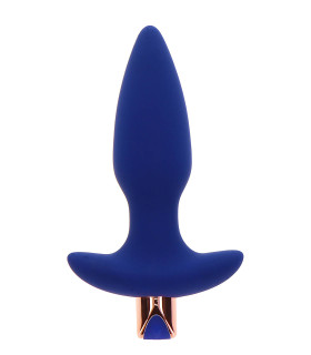Анальная пробка с вибрацией ToyJoy The Sparkle Buttplug с пультом, синяя, 13.5 х 3.5 см - No Taboo