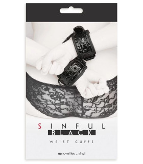 Наручники NS Novelties Sinful Wrist Cuffs, черные - No Taboo