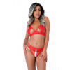 Комплект с интимным доступом и маской Daring Intimates Bra, Panty and Blindfold, красный, S/M, фото №7 — секс шоп Украина, NO TABOO