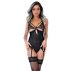 Корсет с подвязками кружевной Daring Intimates Underboob Cami Garter, со стрингами, черный, S/M, фото №4 — секс шоп Украина, NO TABOO