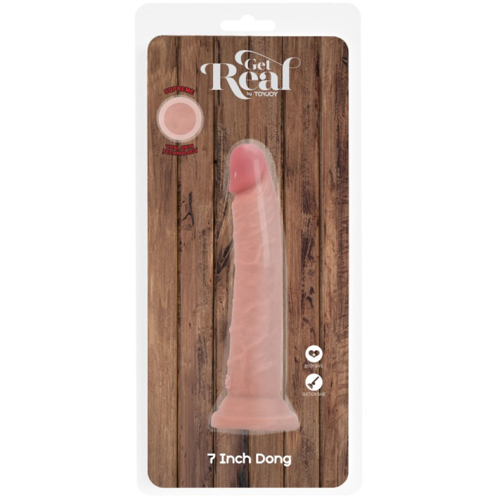 Фаллоимитатор реалистичный с присоской ToyJoy Deluxe Dual Density Dong, бежевый, 17.5 х 3.1 см фото №2 — секс игрушки: Украина, NO TABOO