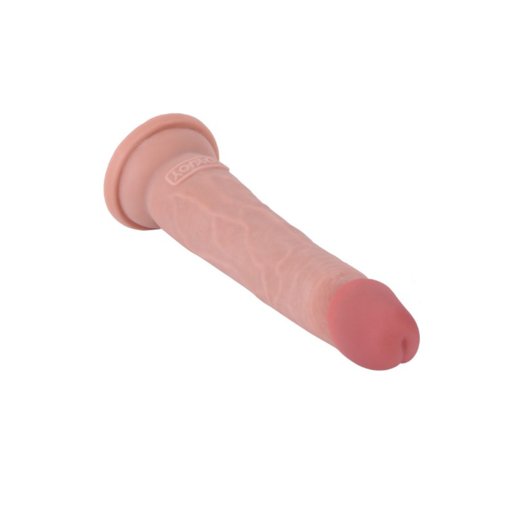 Фаллоимитатор реалистичный с присоской ToyJoy Deluxe Dual Density Dong, бежевый, 21 х 3.7 см фото №4 — секс игрушки: Украина, NO TABOO