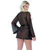 Халат прозрачный со стрингами Daring Intimates Sheer Kimono and String, черный, S/M, фото №4 — секс шоп Украина, NO TABOO