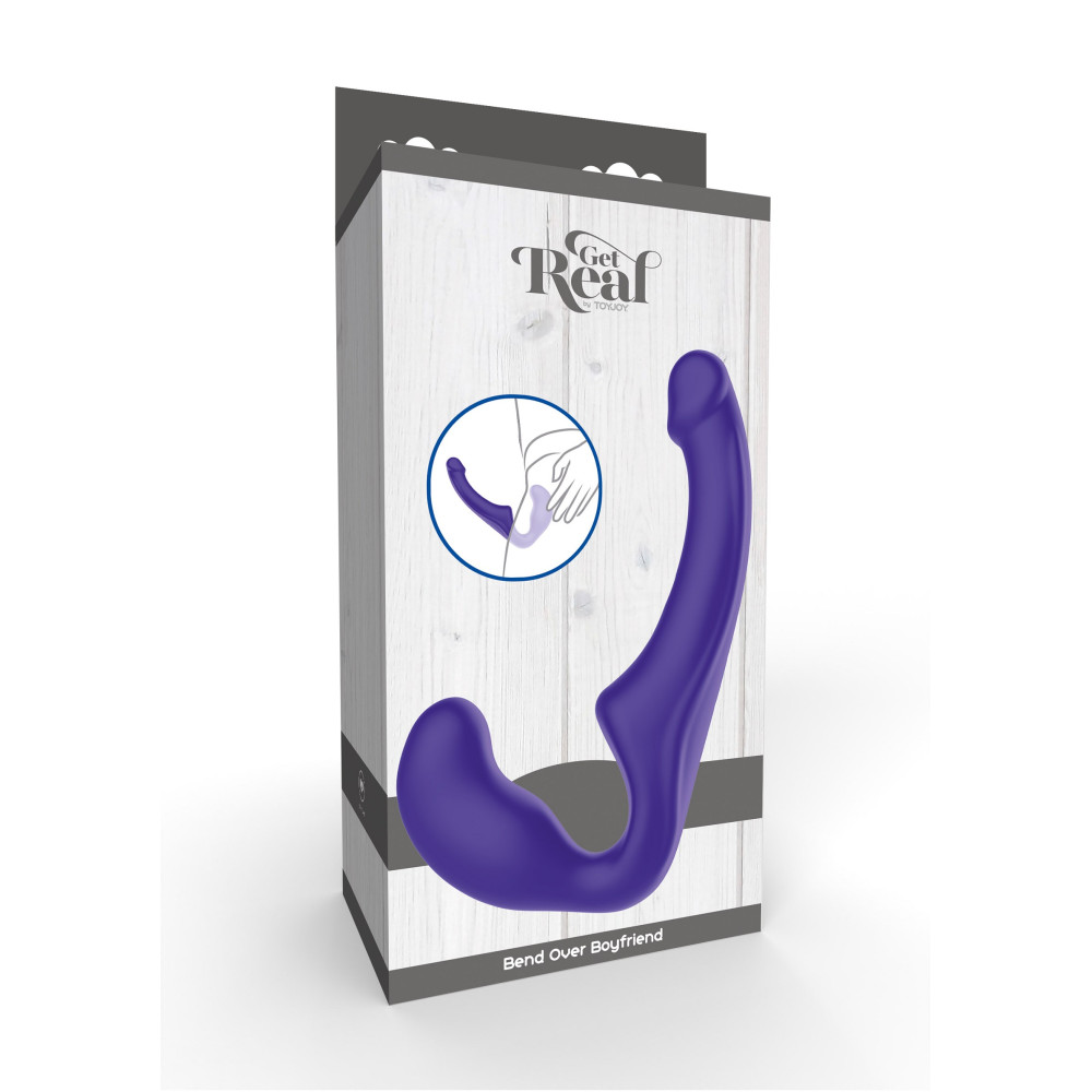 Страпон безремневый ToyJoy Bend Over Boyfriend, силиконовый, фиолетовый, 23 х 4.5 см фото №2 — секс игрушки: Украина, NO TABOO