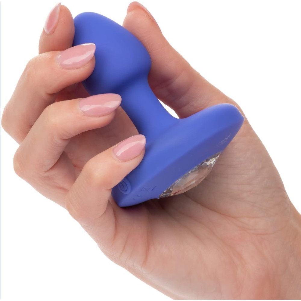 Анальная пробка с вибрацией CalExotics Vibrating Probe Cheeky Gems, синяя, 5 х 2 см фото №2 — секс игрушки: Украина, NO TABOO