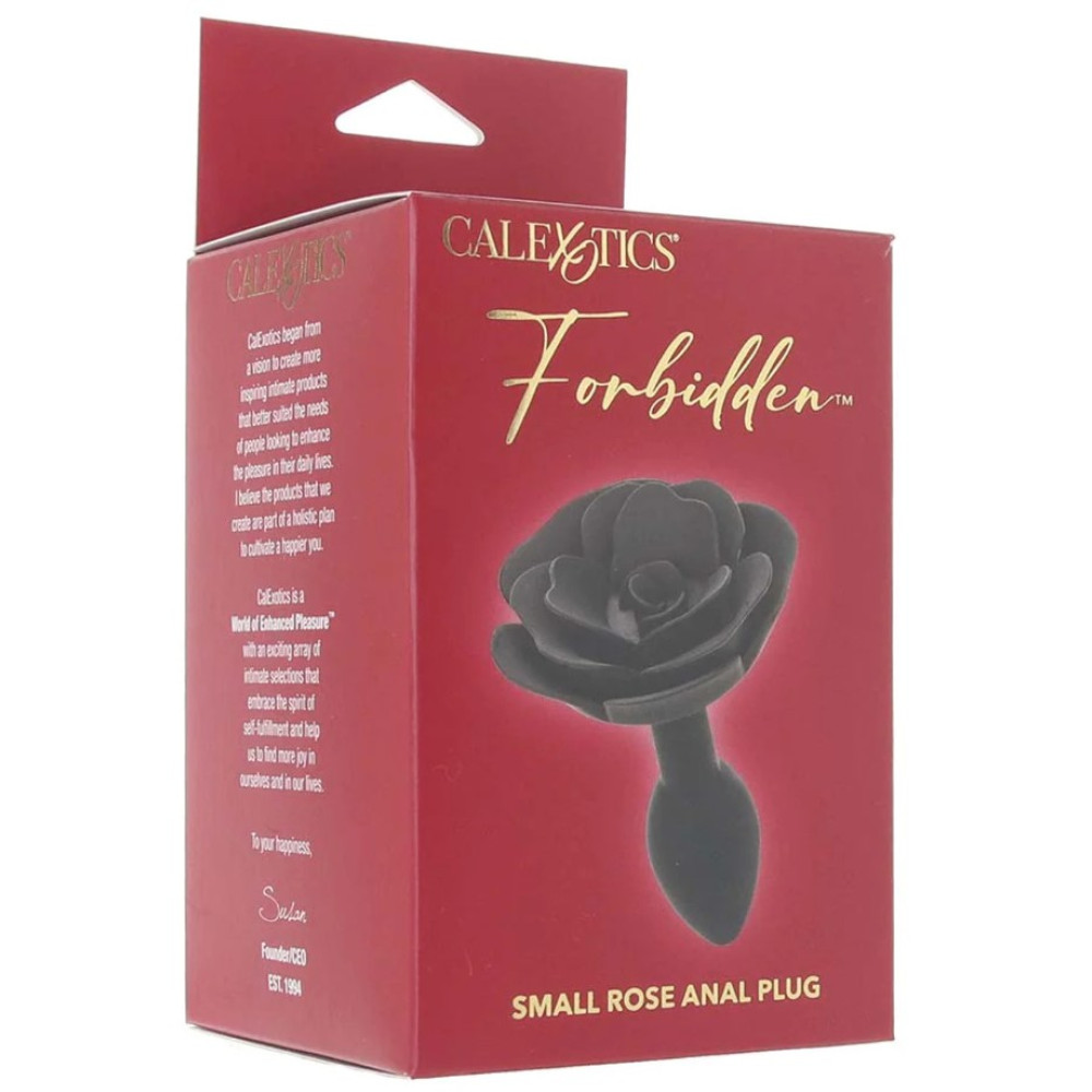 Анальная пробка в виде розы CalExotics Small Rose Anal Plug, силиконовая, черная, 7.5 х 3.2 см фото №2 — секс игрушки: Украина, NO TABOO