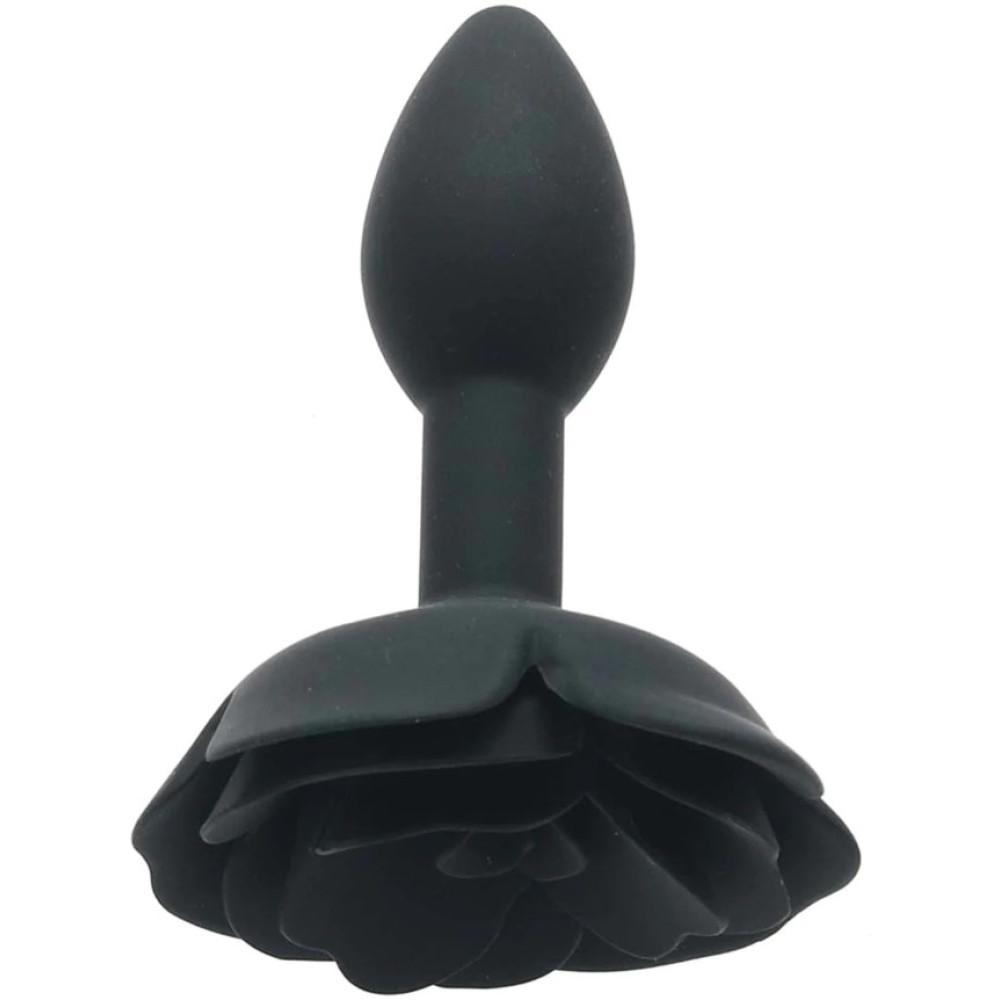 Анальная пробка в виде розы CalExotics Small Rose Anal Plug, силиконовая, черная, 7.5 х 3.2 см фото №3 — секс игрушки: Украина, NO TABOO