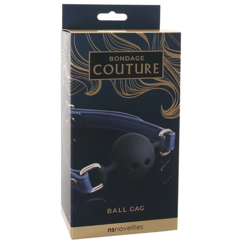 Кляп силиконовый NS Novelties Bondage Couture Ball, 4.3 см, фото №2 — секс шоп Украина, NO TABOO