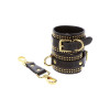 Наручники Taboom Vogue Vogue Studded Wrist Cuffs Set из веганской кожи, черные, фото №3 — секс шоп Украина, NO TABOO