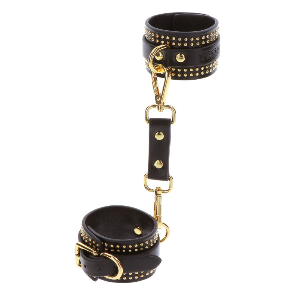 Поножы Taboom Vogue Vogue Studded Ankle Cuffs Set из веганской кожи, черные , фото №3 — секс шоп Украина, NO TABOO