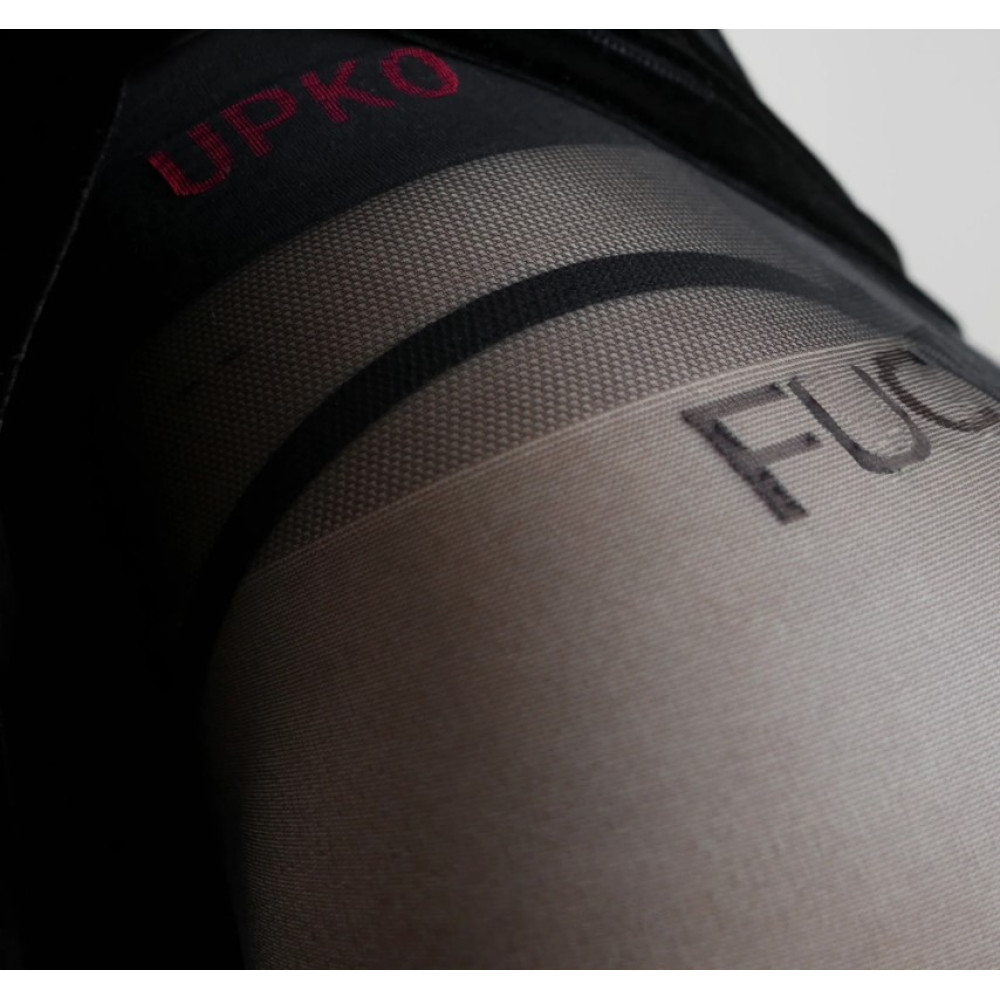 Колготы с интимным вырезом и надписью, Upko Crotchless Tights, черные, O/S, фото №6 — секс шоп Украина, NO TABOO