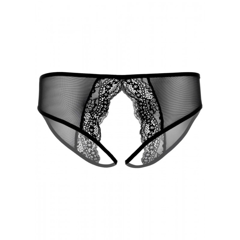 Трусики с интимным вырезом Daring Intimates Angel naughty crotchless panty, черные, S/M, фото №4 — секс шоп Украина, NO TABOO