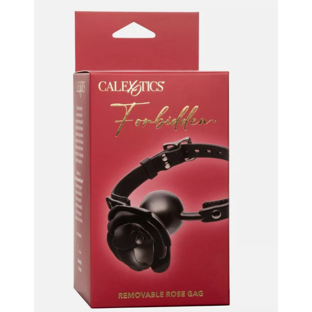 Кляп в виде розы CalExotics Forbidden Removable Rose Gag, черный, фото №2 — секс шоп Украина, NO TABOO