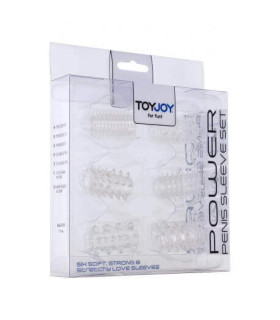 Набор насадок на член Power ToyJoy Penis Sleeve, прозрачные, 4 х 2.5 см - No Taboo