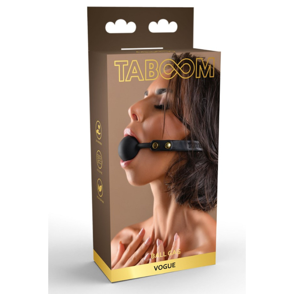 Кляп Taboom Vogue Ball Gag, черный, 4.1 см, фото №0 — секс шоп Украина, NO TABOO