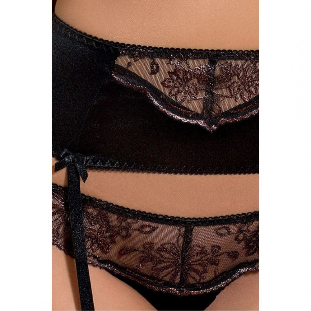 Комплект с открытым бюстом Passion Brida, черный, S/M, фото №3 — секс шоп Украина, NO TABOO