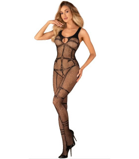 Комбинезон сетка Obsessive Bodystocking N123, чорный, One Size - No Taboo