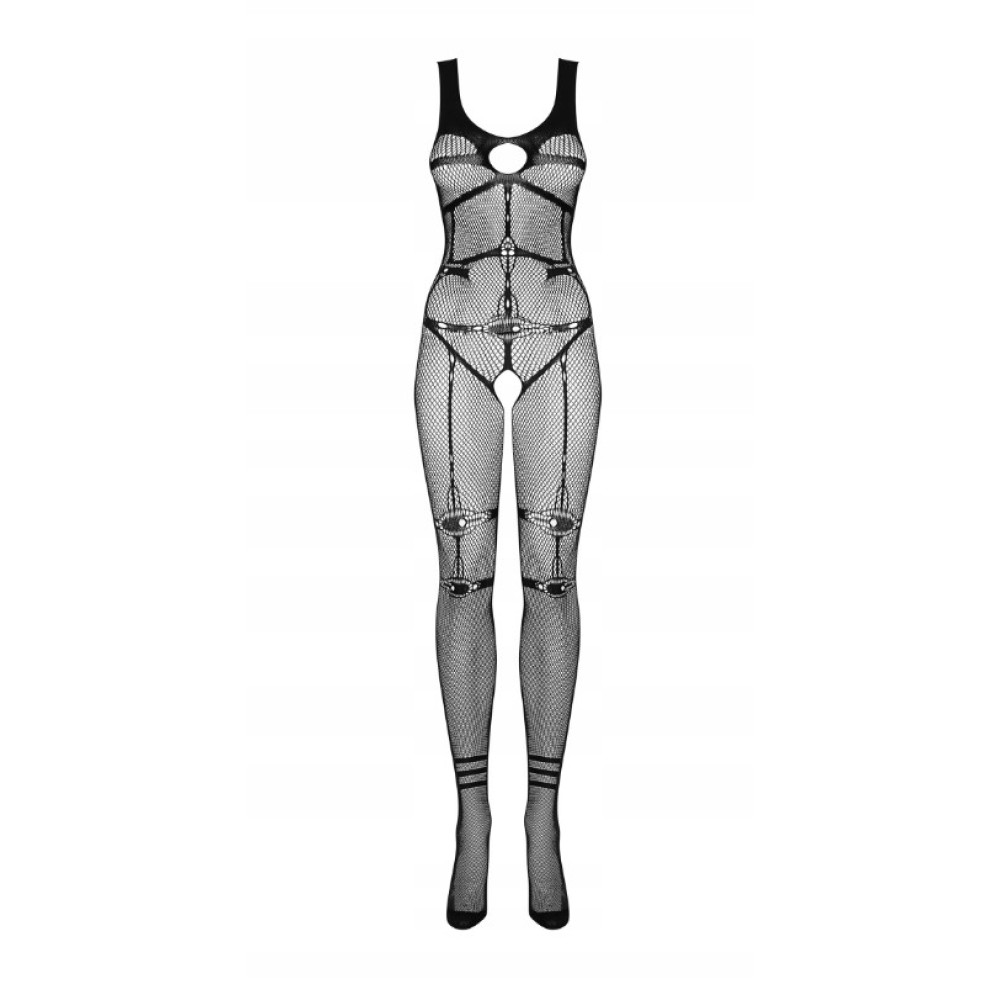 Комбинезон сетка Obsessive Bodystocking N123, чорный, One Size, фото №3 — секс шоп Украина, NO TABOO