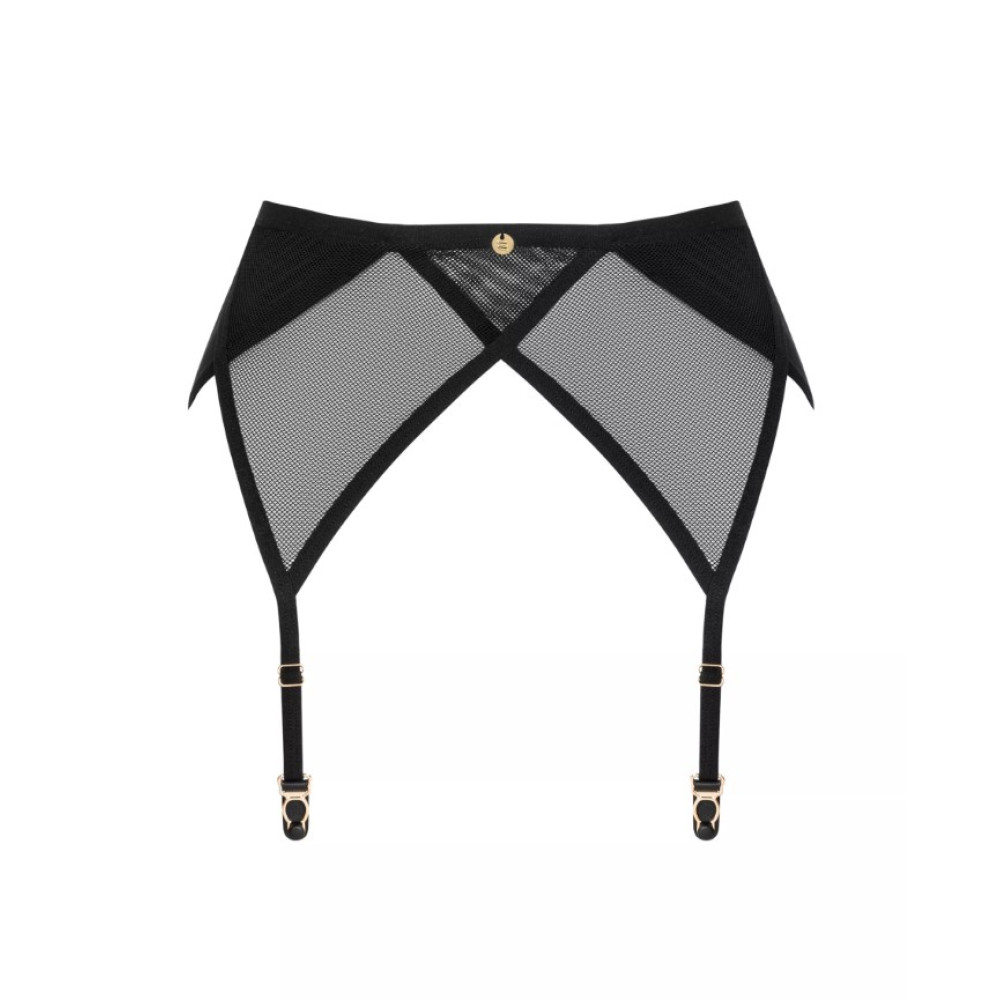 Пояс для чулок Obsessive Nesari garter belt, черный, XS/S, фото №3 — секс шоп Украина, NO TABOO