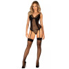 Чулки Obsessive S823 stockings, черные, One size, фото №3 — секс шоп Украина, NO TABOO