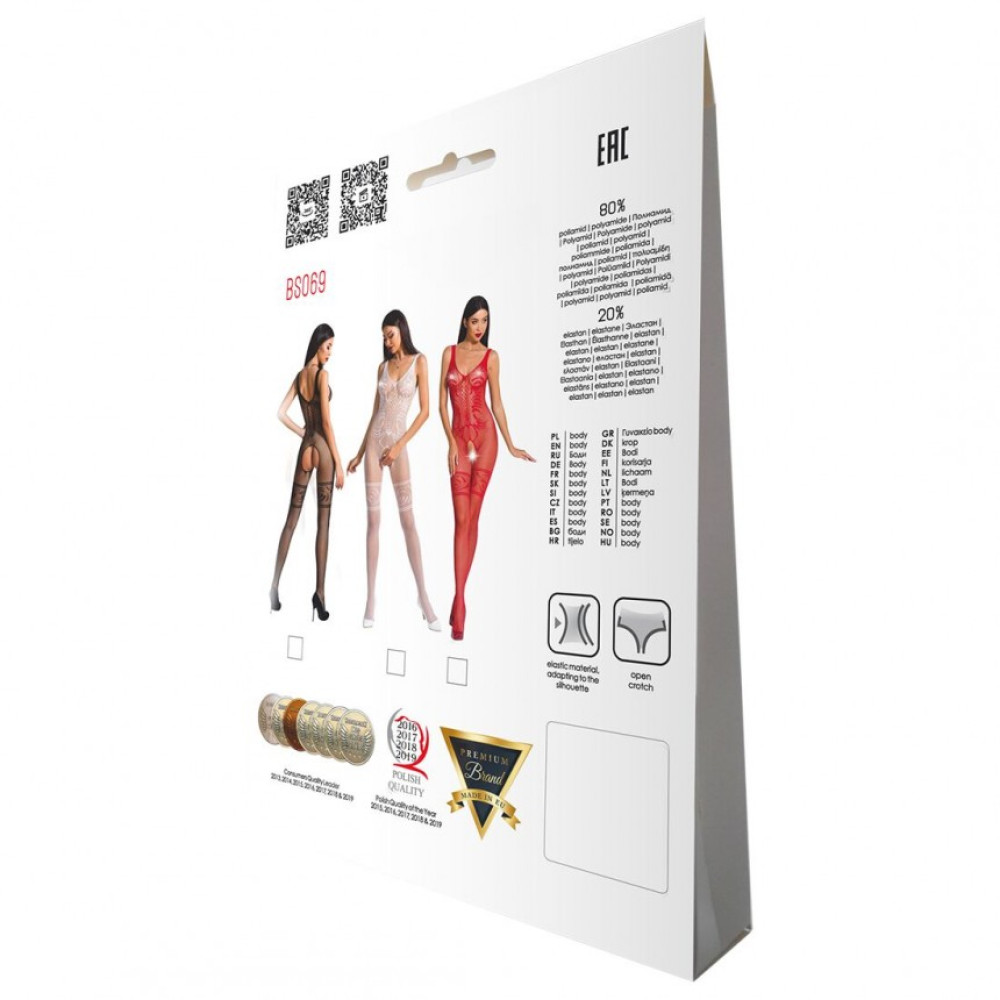Комбинезон Passion BS069, с интимным вырезом, черный, One size, фото №5 — секс шоп Украина, NO TABOO