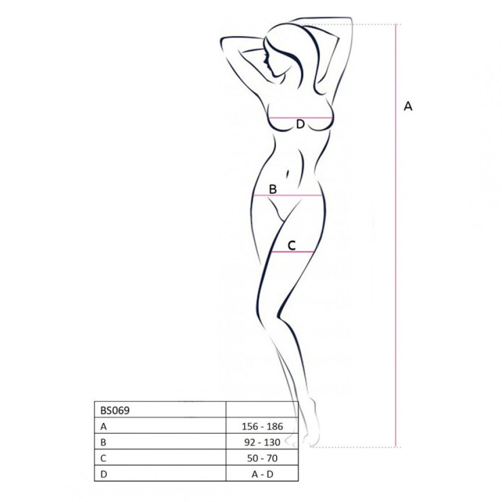 Комбинезон Passion BS069, с интимным вырезом, черный, One size, фото №6 — секс шоп Украина, NO TABOO