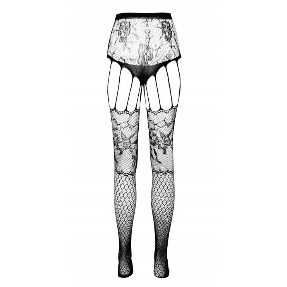 Колготы эротические Passion ECO S004, черные, One size, фото №5 — секс шоп Украина, NO TABOO