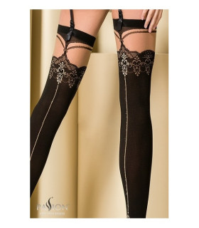 Панчохи з мереживом Passion ST102, чорні, S/M - No Taboo