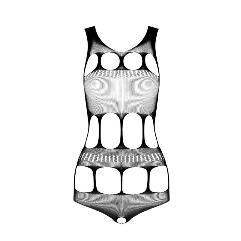  Боди сетка Passion BS083, с интимным вырезом, черное, One size, фото №3 — секс шоп Украина, NO TABOO