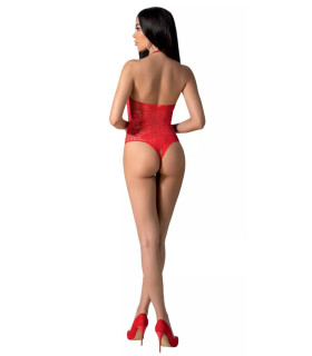 Боді сітка Passion BS094, з мереживом, червоне, One size - No Taboo