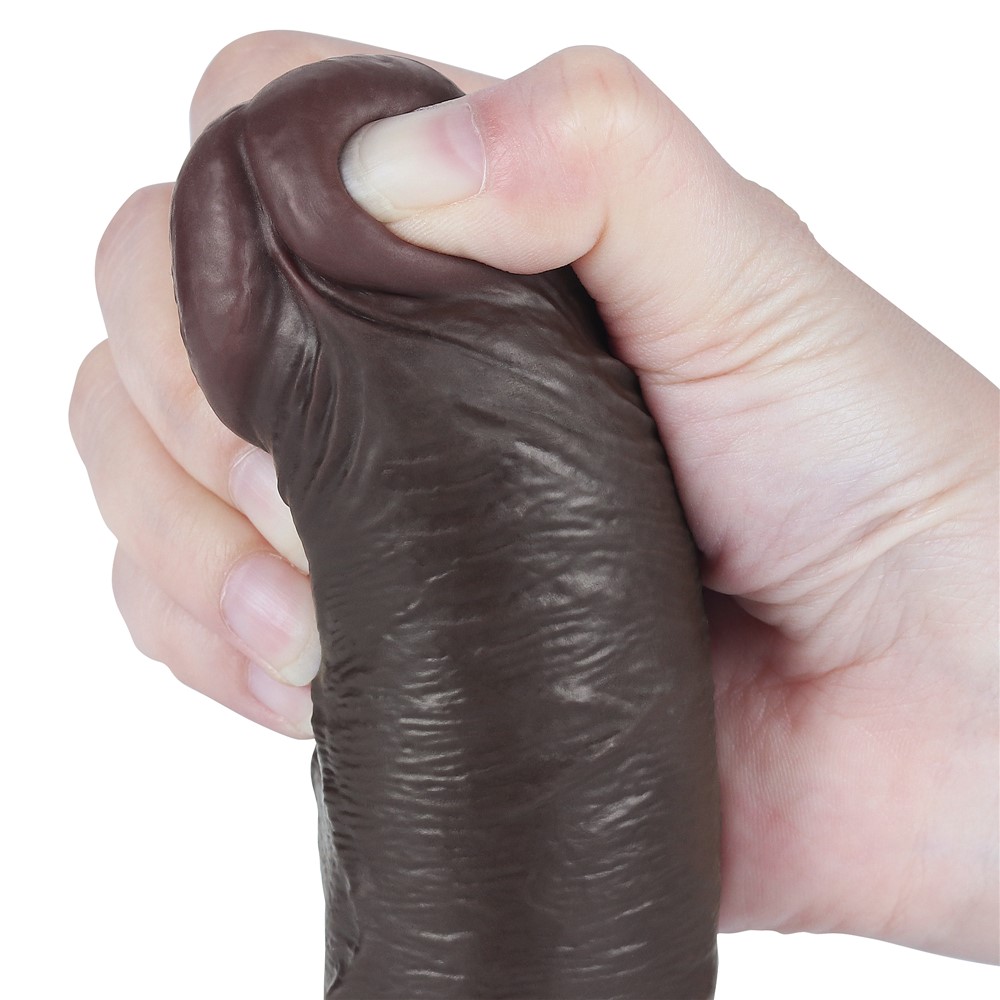 Фаллоимитатор на присоске Lovetoy Sliding-Skin Dual Layer Dong, черный, 20 х 3.8 см фото №4 — секс игрушки: Украина, NO TABOO