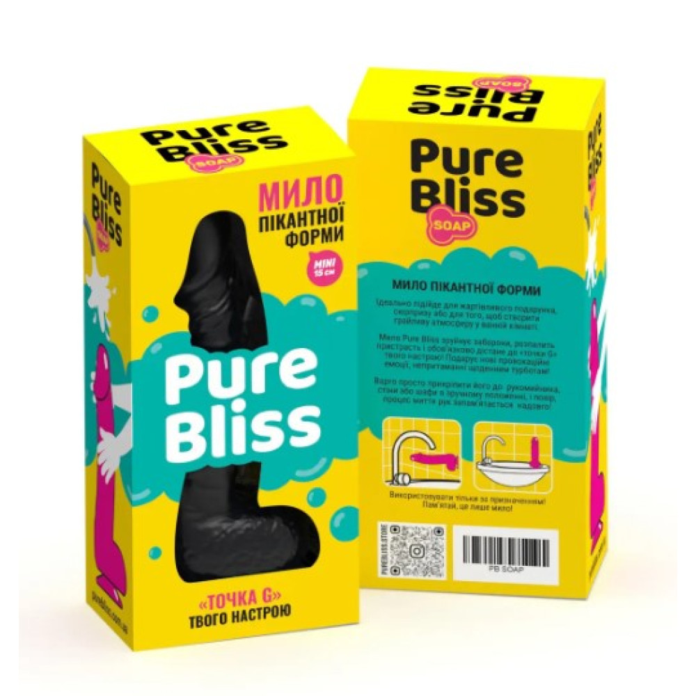 Мыло пикантной формы Pure Bliss Mini, черное, 15 см, фото №2 — секс шоп Украина, NO TABOO