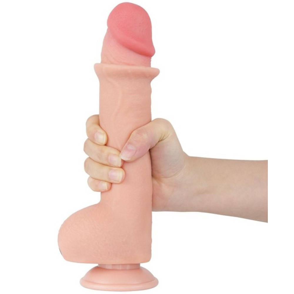 Фаллоимитатор реалистичный на присоске Lovetoy Sliding-Skin Dual Layer Dong, бежевый, 24 х 4.3 см фото №0 — секс игрушки: Украина, NO TABOO