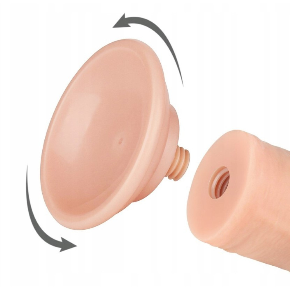 Фаллоимитатор реалистичный на присоске Lovetoy Sliding-Skin Dual Layer Dong, бежевый, 20 х 3.8 см фото №6 — секс игрушки: Украина, NO TABOO