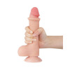 Фаллоимитатор реалистичный с мошонкой на присоске Lovetoy Sliding-Skin Dual Layer Dong, бежевый, 20 х 3.9 см фото №1 — секс игрушки: Украина, NO TABOO