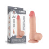 Фаллоимитатор реалистичный с мошонкой на присоске Lovetoy Sliding-Skin Dual Layer Dong, бежевый, 20 х 3.9 см фото №2 — секс игрушки: Украина, NO TABOO
