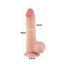 Фаллоимитатор реалистичный с мошонкой на присоске Lovetoy Sliding-Skin Dual Layer Dong, бежевый, 20 х 3.9 см фото №4 — секс игрушки: Украина, NO TABOO