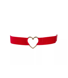  Подвязка на ногу Obsessive Elianes garter с сердечком, красная, O/S - No Taboo